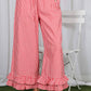Gingham Ruffled  Cropped Pants