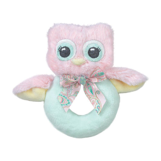 Lil' Hoots Pink Owl Ring Rattle