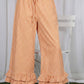 Gingham Ruffled  Cropped Pants