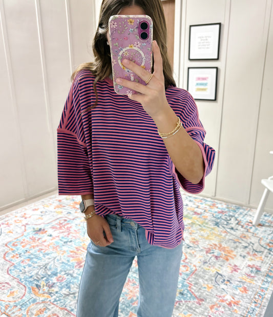 Striped Oversized Knit Top
