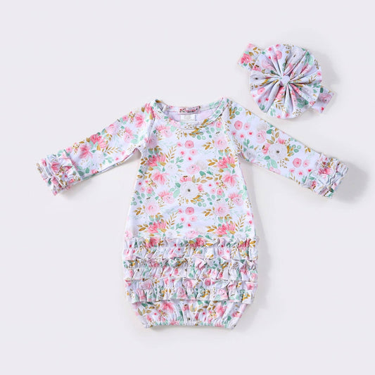 Chiffon Floral Baby Gown
