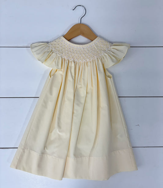 Catherine Pearl Smocked Dress Yellow