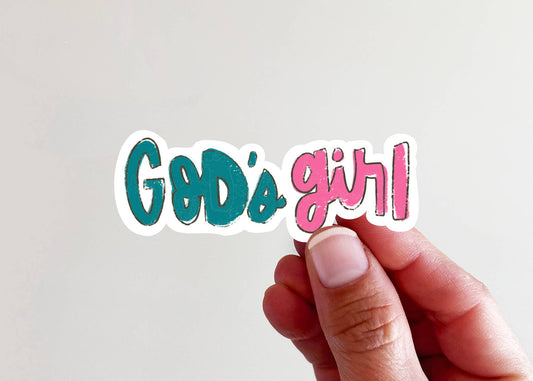 God's Girl Vinyl Laptop Water Bottle Sticker