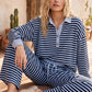 Soft Touch Lightweight Stripe Wide Leg Set