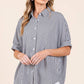 Oversized Short Sleeve Button Down Shirt