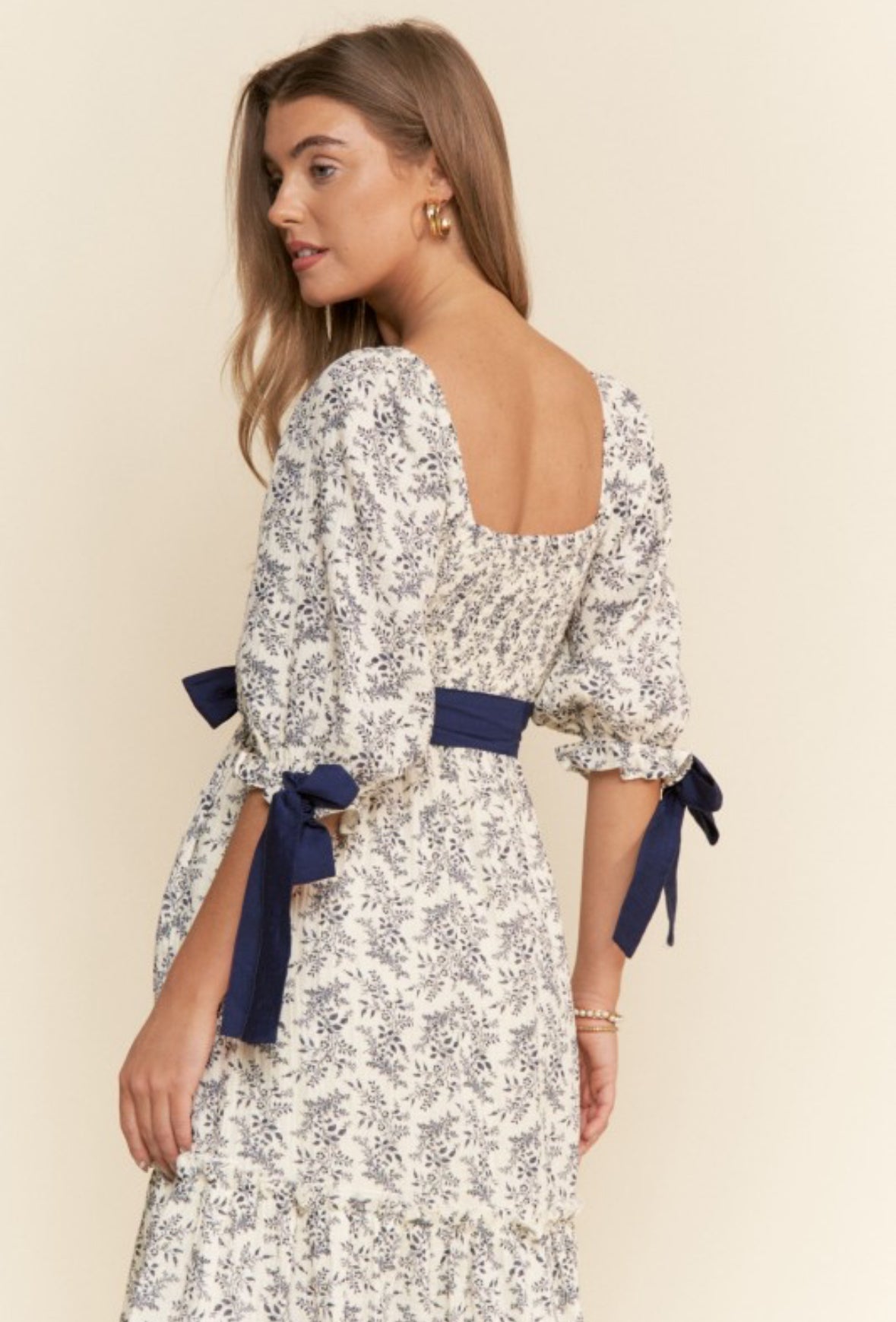 Navy Floral Dress