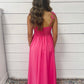 Pink Bow Strap Dress