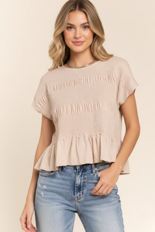 Taupe Smock Top
