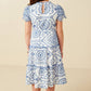 Girls Blue Floral Midi Dress