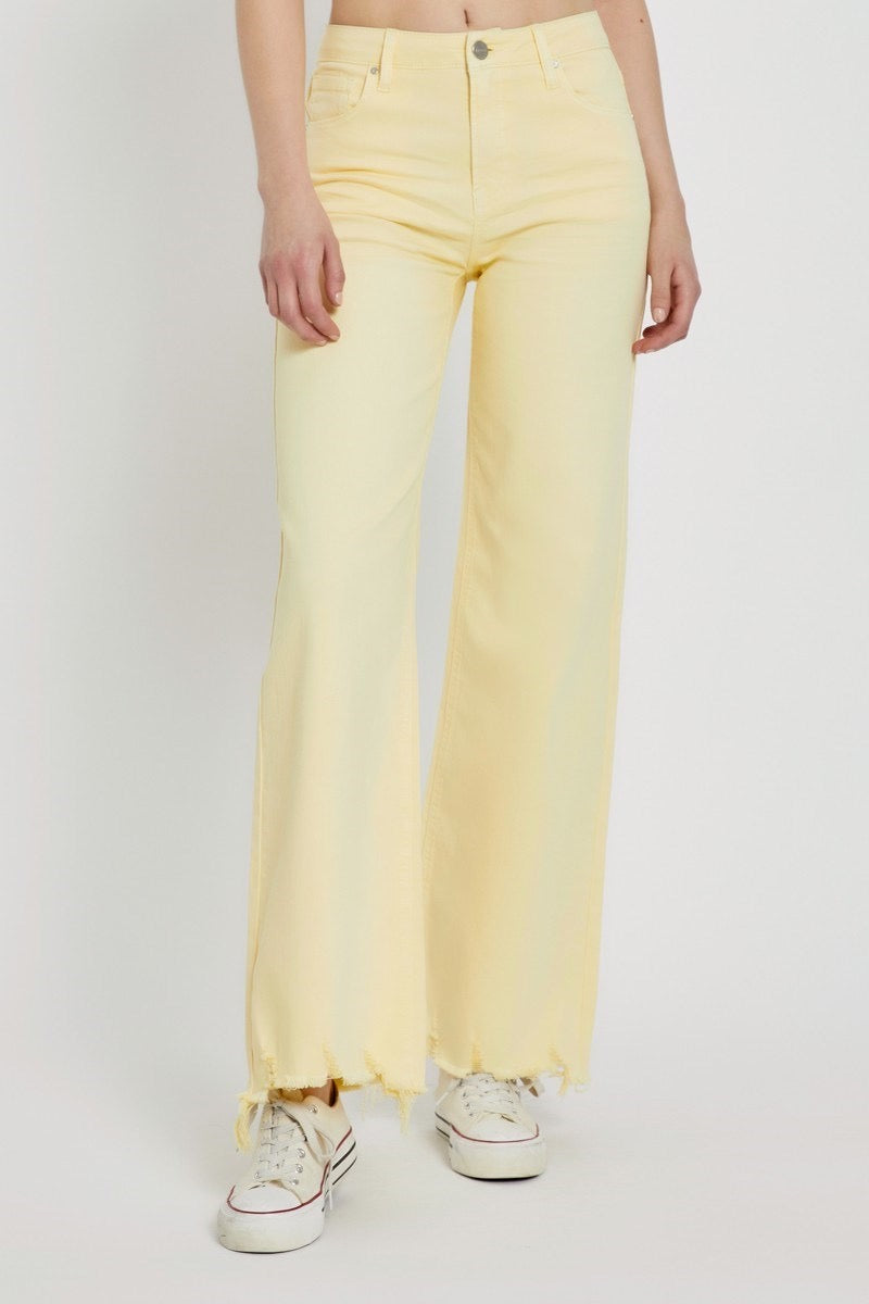 Pale Yellow RISEN WIDE LEG JEANS