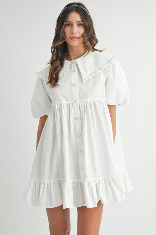Babydoll White Mini Dress
