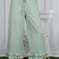 Gingham Ruffled  Cropped Pants