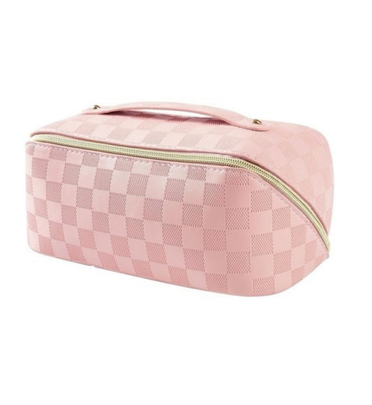 Checkered Makeup Bag