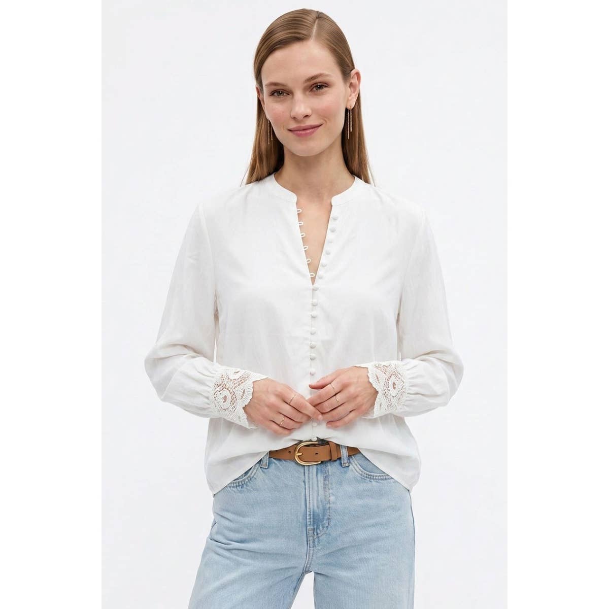 Lace Cuff Olive Top