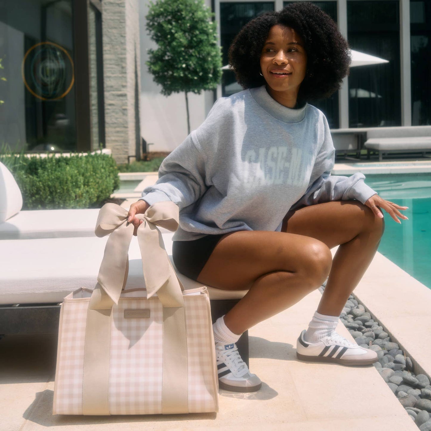 Latte Gingham Case-Mate Tote