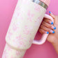 Cream & Pink Floral 40oz Tumbler