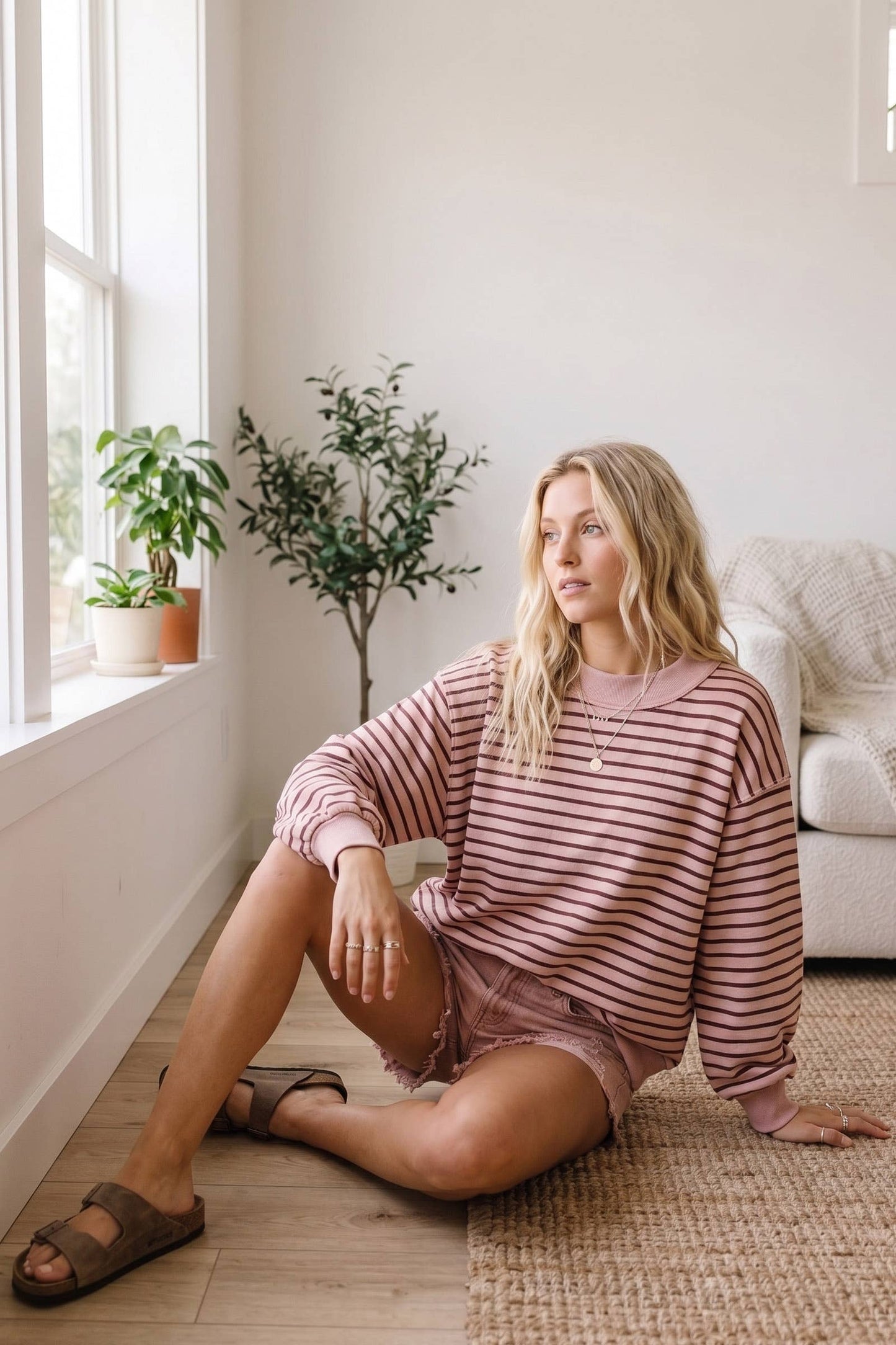 Oversized Striped Pullover