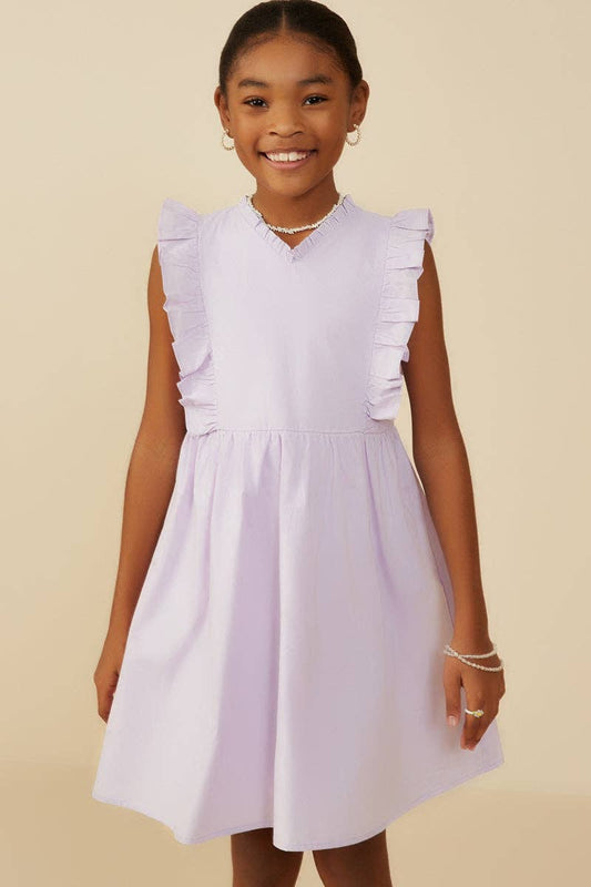 Girls Lavender Poplin Dress