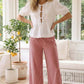 Gingham Ruffled  Cropped Pants