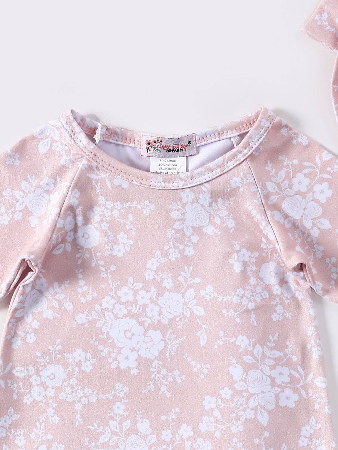 Blush Floret Baby Gown