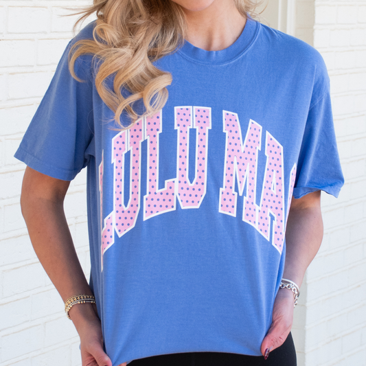Lulu Mac Dot Adult Flo Blue Tee