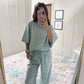 Striped Knit Top and Pants Set