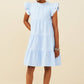 Girls Piped Ruffle Detail Dress
