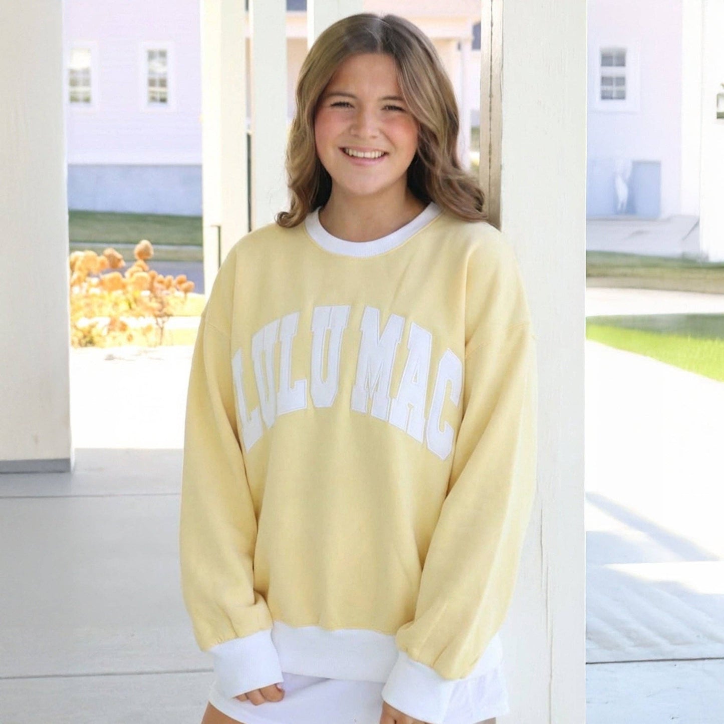 Lulu Mac Sweatshirt Butter/White