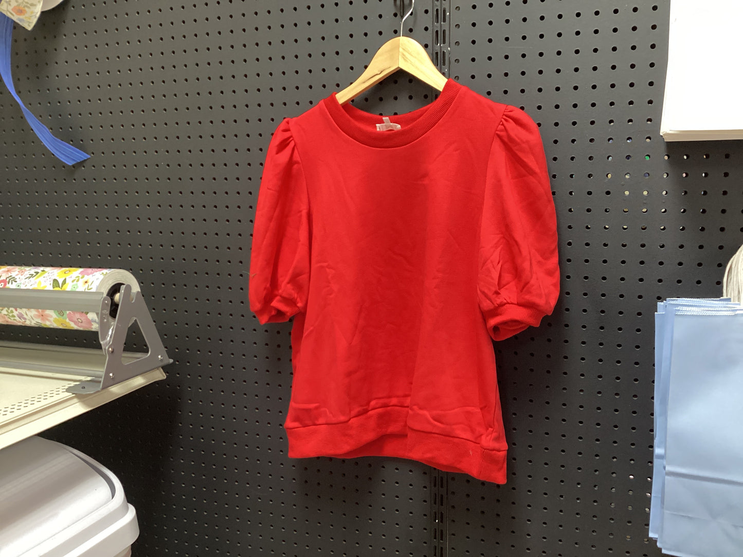 Crew Neck Short Puff Sleeve