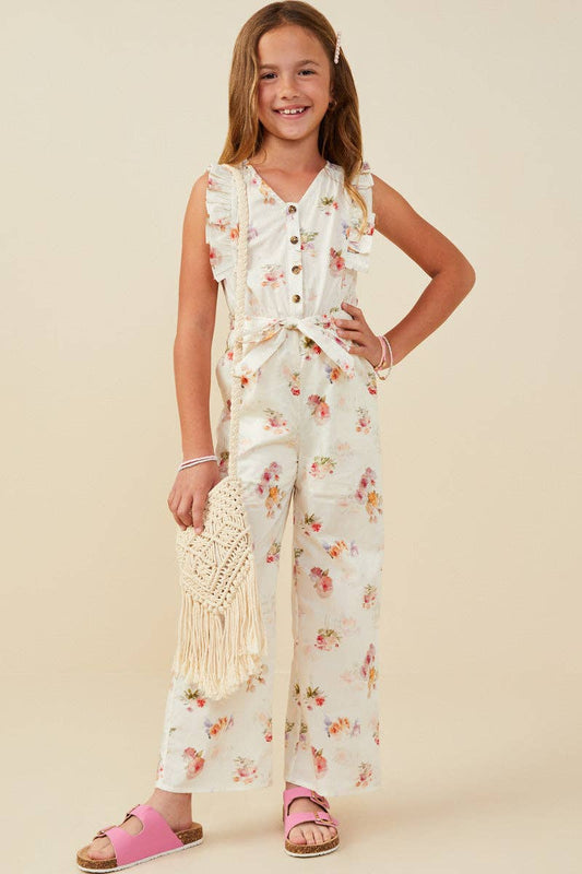 Girls Floral Jumpsuit