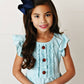 Kids Pastel Blue Ruffle Button Spring Summer Dress