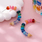 Rainbow Beaded Hoop Earrings
