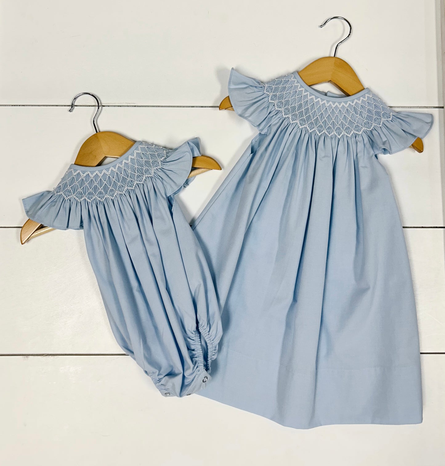 Catherine Pearl Smocked Dress Blue