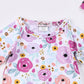 Plum Rosette Baby Gown
