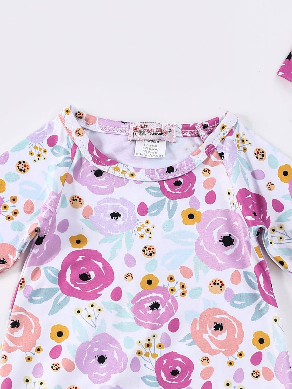 Plum Rosette Baby Gown