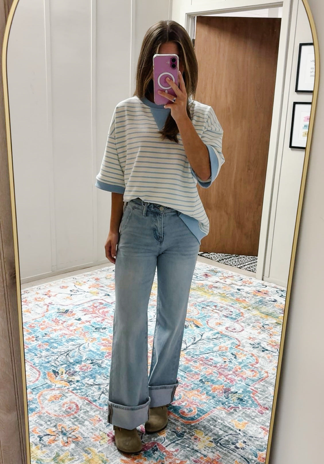 Wide Cuff Risen Jeans