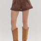 Brown Denim Shorts