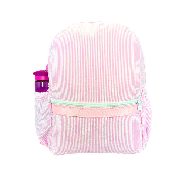 Seersucker Backpack with Pocket