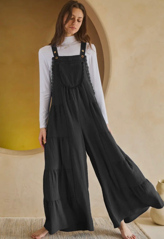 SS Wide Leg Overall Jumpsuit