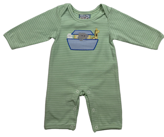 Three Sisters Noah’s Ark Appliqué Boys Romper