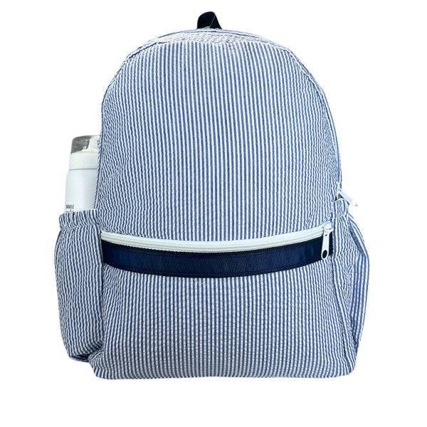 Seersucker Backpack with Pocket