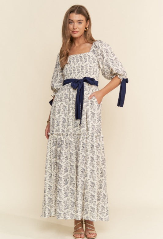 Navy Floral Dress