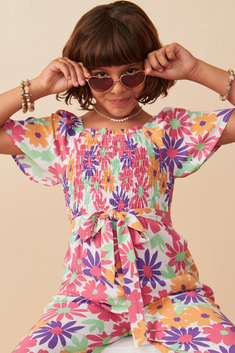 Girls Vivid Floral Jumpsuit