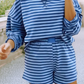 Blue/NavyStriped Short Set