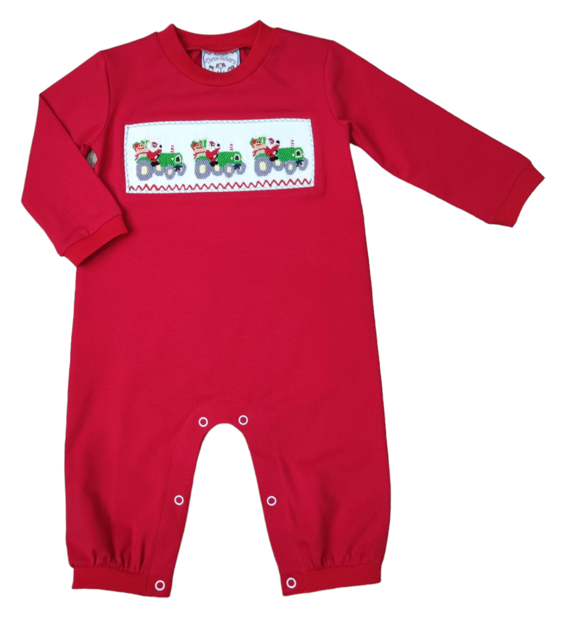 Three Sisters Christmas Tractor Romper