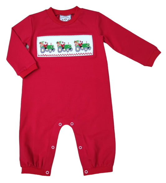 Three Sisters Christmas Tractor Romper