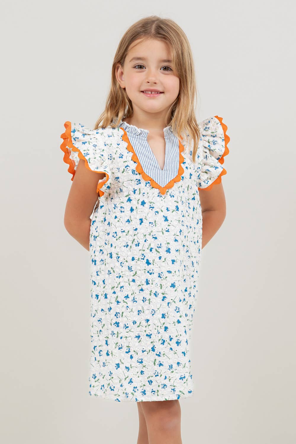 Floral Embroidered Striped Dress