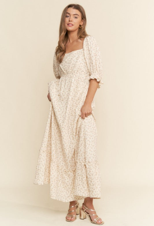 Neutral Floral Dress