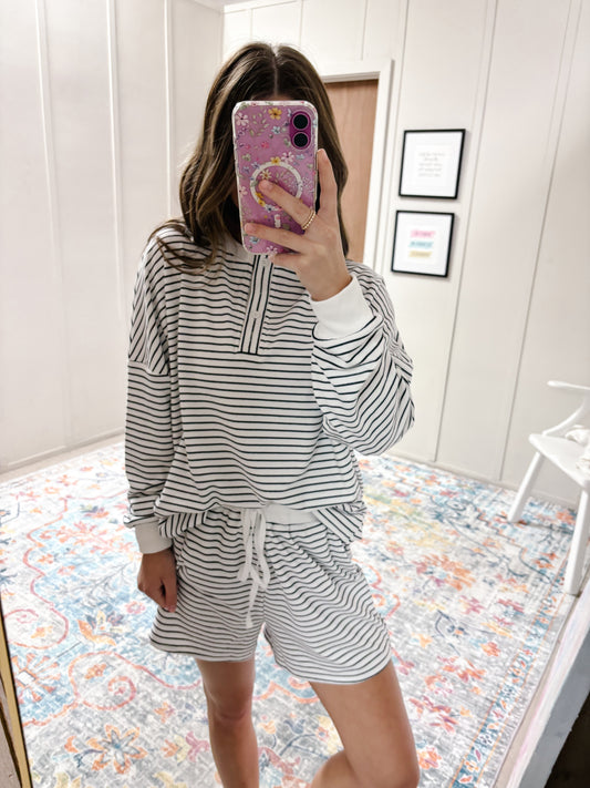 Pin Stripe Shorts Set