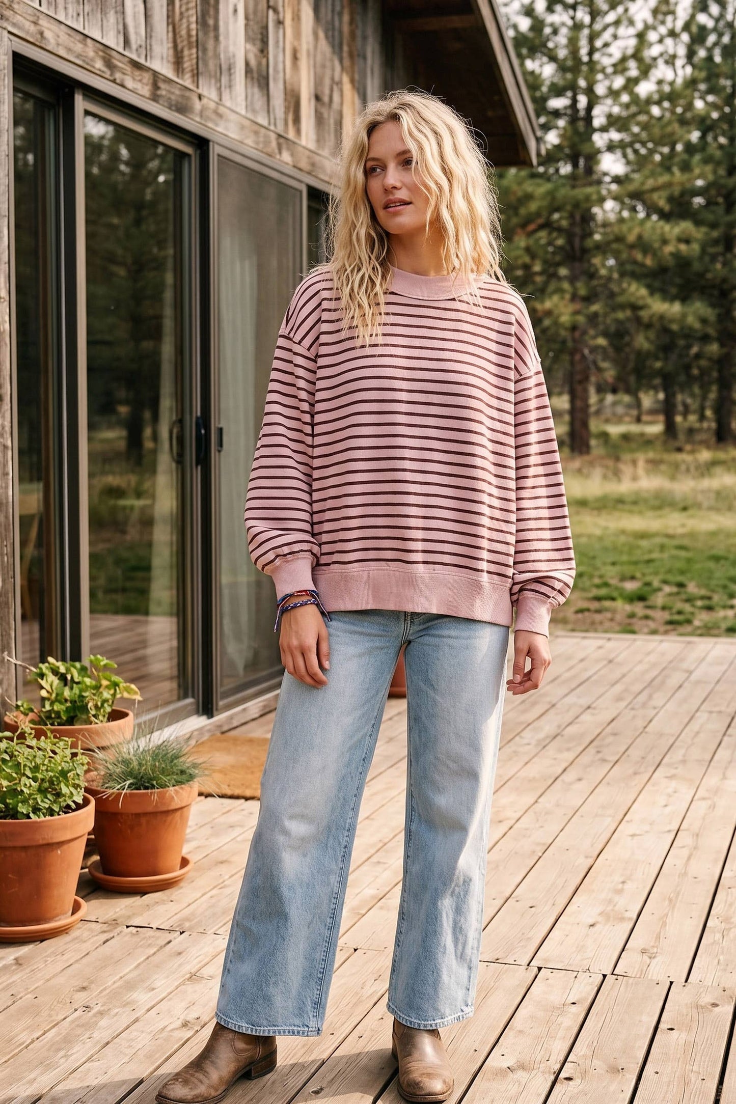 Oversized Striped Pullover
